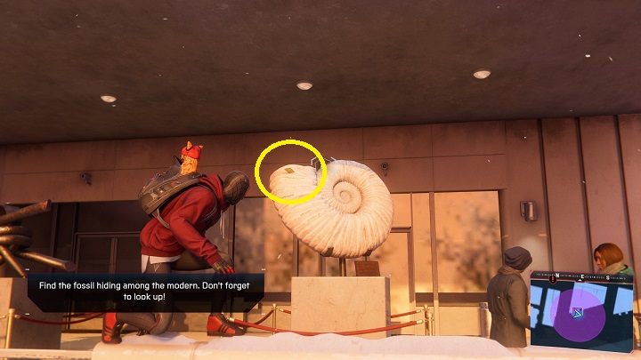 W muzeum w Greenwich wejdź na taras naprzeciwko rzeki, pocztówka znajduje się na dużej muszli - Spider-Man Miles Morales: Przesyłka priorytetowa - solucja, wszystkie pocztówki - Spider-Man Miles Morales - poradnik, solucja