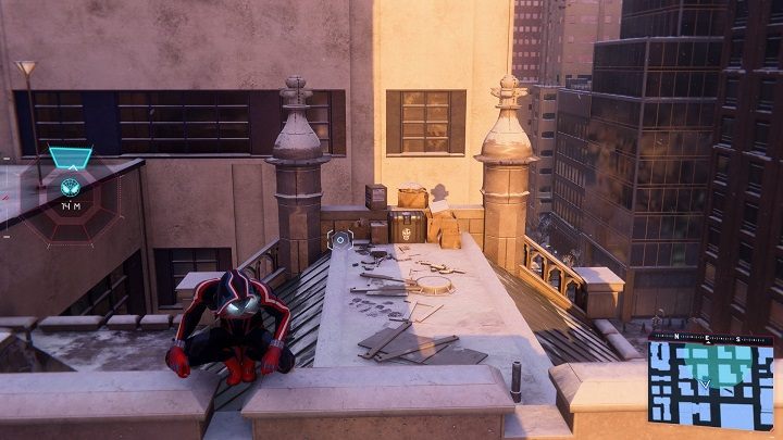 4) Następna skrytka znajduje się na dachu budynku na granicy z Midtown - Spider-Man Miles Morales: Skrytki Undergroundu - wszystkie lokacje, lista - Spider-Man Miles Morales - poradnik, solucja
