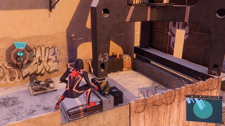 3) Następna skrytka znajduje się w dokach dzielnicy - Spider-Man Miles Morales: Skrytki Undergroundu - wszystkie lokacje, lista - Spider-Man Miles Morales - poradnik, solucja