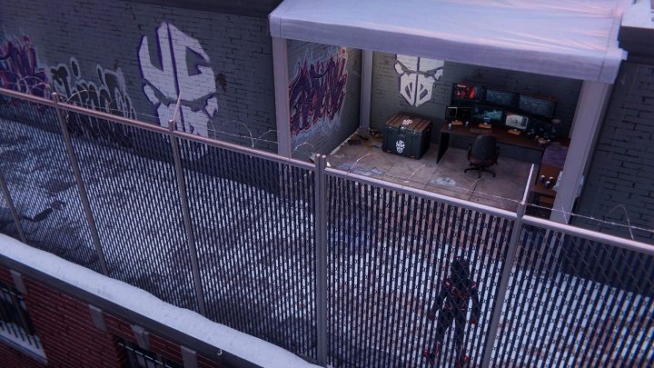 3) Następna skrytka znajduje się na dachu budynku, w południowej części dzielnicy - Spider-Man Miles Morales: Skrytki Undergroundu - wszystkie lokacje, lista - Spider-Man Miles Morales - poradnik, solucja