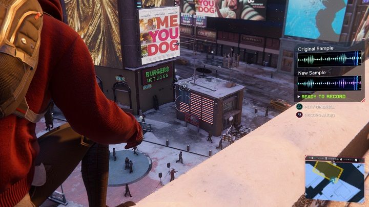 W Midtown źródło próbki dźwiękowej pochodzi z małego budynku z amerykańską flagą - Spider-Man Miles Morales: Próbki dźwiękowe - wszystkie lokacje, lista - Spider-Man Miles Morales - poradnik, solucja