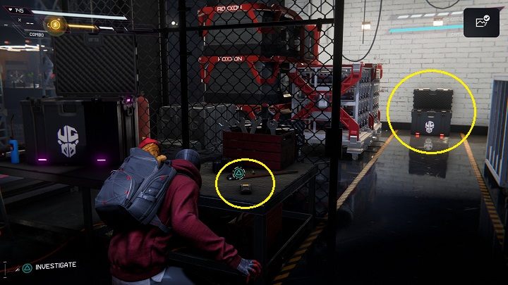 Znajdziesz się w pomieszczeniu ze skrytką Undergroundu, otwórz ją i zabierz zawartość - Spider-Man Miles Morales: Laboratoria Roxxon - wszystkie lokacje, lista - Spider-Man Miles Morales - poradnik, solucja