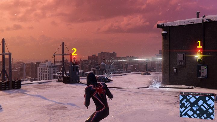 Po zaakceptowaniu zadania udaj się w wyznaczone miejsce i porozmawiaj z robotnikiem, który utknął na platformie - Spider-Man Miles Morales: Aktywności w aplikacji MSMZS - solucja, lista - Spider-Man Miles Morales - poradnik, solucja