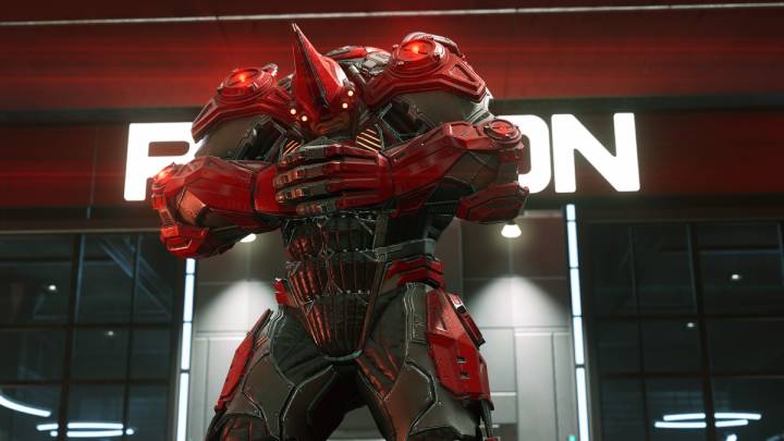 W tym starciu, Rhino dzięki Simonowi Kriegerowi będzie posiadał potężną, czerwoną zbroję Roxxon, która uczyni go odpornym na Jadowite Ciosy Milesa - Spider-Man Miles Morales: Roxxon Rhino - boss, jak pokonać? - Spider-Man Miles Morales - poradnik, solucja