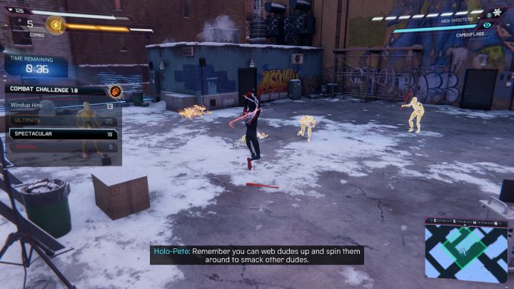 W tej dzielnicy znajdziesz wyzwanie walki 1 - Spider-Man Miles Morales: Harlem - mapa, znajdźki, lokacje - Spider-Man Miles Morales - poradnik, solucja