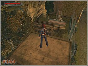 Za jednym z grobowców [#163] na końcu drogi, na prawo od zamkniętej bramy znajdziesz Bandaże Lecznicze - [Misja 08] St. Aicards Graveyard (cz.2) | Tomb Raider The Angel of Darkness - Tomb Raider: The Angel of Darkness - poradnik do gry
