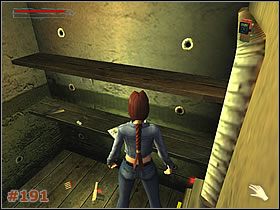 Podejdź pod metalowe drzwi [#190] w głębi pomieszczenia - [Misja 10] Parisian Ghetto -Rennes Pawnshop | Tomb Raider The Angel of Darkness - Tomb Raider: The Angel of Darkness - poradnik do gry