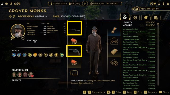 Dodatkowo postacie mogą walczyć także wręcz - Empire of Sin: Walka - tury - Empire of Sin - poradnik do gry