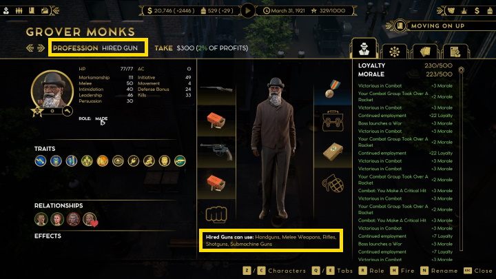 W walce najlepiej sprawdza się różnorodna drużyna, która jest skuteczna w walce na każdym dystansie - Empire of Sin: Walka - tury - Empire of Sin - poradnik do gry