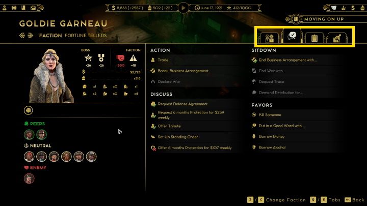 Najważniejszą zakładką jest jednak ta druga - Empire of Sin: Dyplomacja - relacje, wojny - Empire of Sin - poradnik do gry