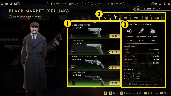 Poszczególne elementy zostały oznaczone kolorystycznie w zależności od jego stopnia rzadkości i siły działania - Empire of Sin: Czarny rynek - jak handlować? - Empire of Sin - poradnik do gry