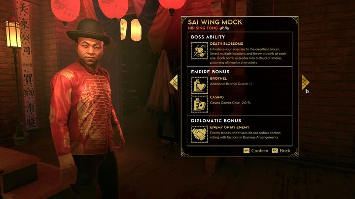 Sai Wing Mock to boss, która świetnie sprawdza się, jeśli chcesz skupiać się na bardziej pokojowych rozwiązaniach - Empire of Sin: Sai Wing Mock - boss, charakterystyka - Empire of Sin - poradnik do gry
