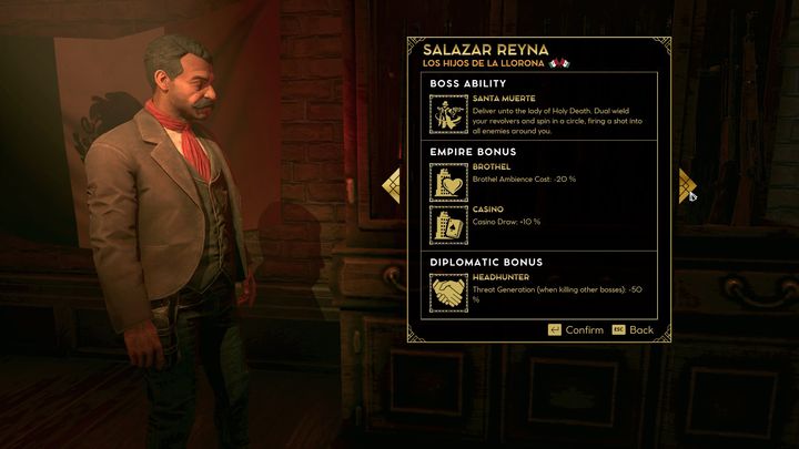 Salazar Reyna jest dobrym wyborem jeśli chcesz grać agresywnie - Empire of Sin: Salazar Reyna - boss, charakterystyka - Empire of Sin - poradnik do gry