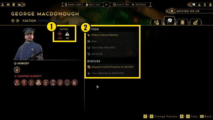 Nie wszystkie powyższe akcje są zawsze aktywne - Empire of Sin: Policja - relacje - Empire of Sin - poradnik do gry