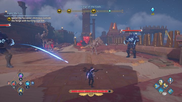 Udając się do pierwszego znacznika, napotkasz nowy rodzaj przeciwnika - Immortals Fenyx Rising: Rozpal mnie - solucja, opis przejścia - Immortals Fenyx Rising - poradnik do gry