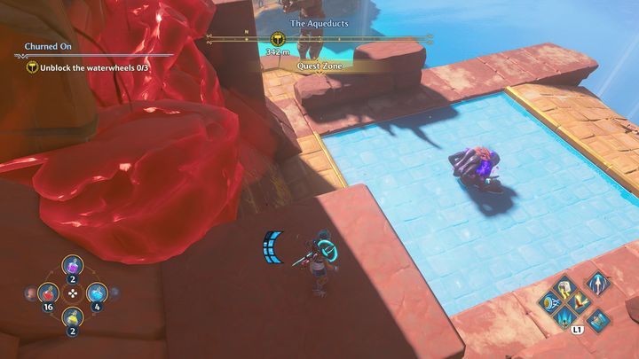 Uważaj jednak na wrogów blisko kół wodnych - Immortals Fenyx Rising: Wirowanie - solucja, opis przejścia - Immortals Fenyx Rising - poradnik do gry