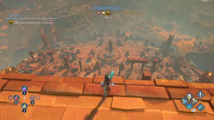 Udaj się w stronę pomnika, który jest w samym centrum lokacji - Immortals Fenyx Rising: Mroczne sztuki - solucja, opis przejścia - Immortals Fenyx Rising - poradnik do gry