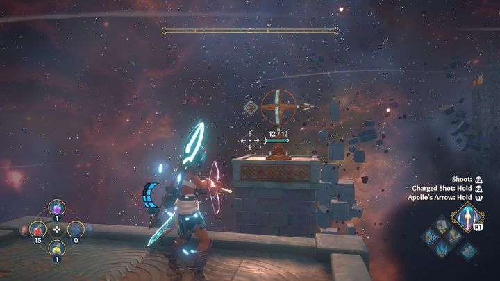 Po strzeleniu w cel, zacznij szybować w dalszą stronę - Immortals Fenyx Rising: Mroczne sztuki - solucja, opis przejścia - Immortals Fenyx Rising - poradnik do gry