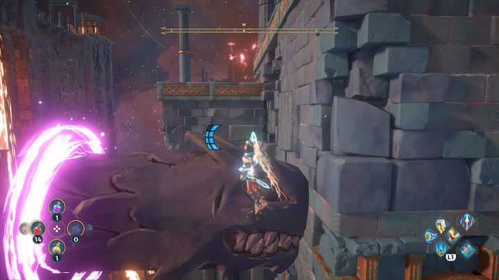 Przy tym miejscu najpierw strzel w cel na drogowskazie, aby podmuch wiatru mógł zabrać cię dalej - Immortals Fenyx Rising: Mroczne sztuki - solucja, opis przejścia - Immortals Fenyx Rising - poradnik do gry