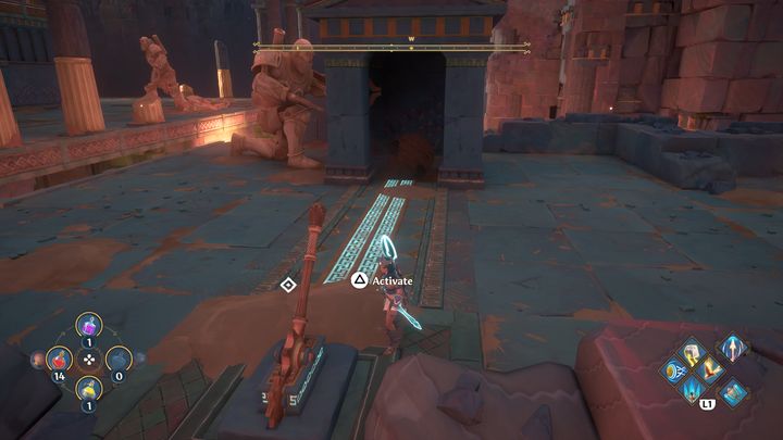 Umieść kulę w małym piecyku, aby stworzyć płonący węgiel - Immortals Fenyx Rising: Mroczne sztuki - solucja, opis przejścia - Immortals Fenyx Rising - poradnik do gry