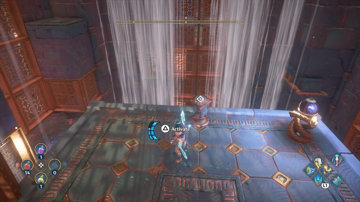 Kolejne przyciski znajdują się już na górnych piętrach, raz z jednaj, raz z drugiej strony - Immortals Fenyx Rising: Mroczne sztuki - solucja, opis przejścia - Immortals Fenyx Rising - poradnik do gry