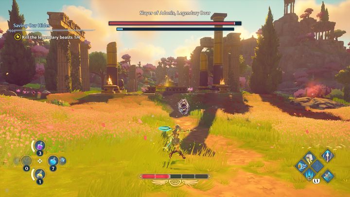 Na południu regionu, odnajdziesz Zabójcę Adonisa (Slayer of Adonis, Legendary Boar) - Immortals Fenyx Rising: Ratowanie skóry - solucja, opis przejścia - Immortals Fenyx Rising - poradnik do gry