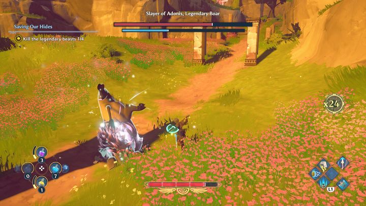 Dlatego też, najlepszą metodą jest trzymanie go blisko siebie - Immortals Fenyx Rising: Ratowanie skóry - solucja, opis przejścia - Immortals Fenyx Rising - poradnik do gry