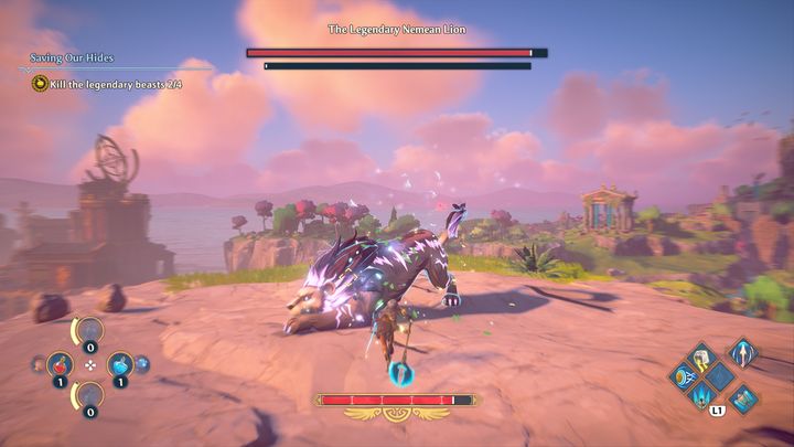 Na północnym zachodzie regionu znajduje się kolejna legendarna bestia, a jest nią Legendarny Lew Nemejski (The Legendary Nemean Lion) - Immortals Fenyx Rising: Ratowanie skóry - solucja, opis przejścia - Immortals Fenyx Rising - poradnik do gry