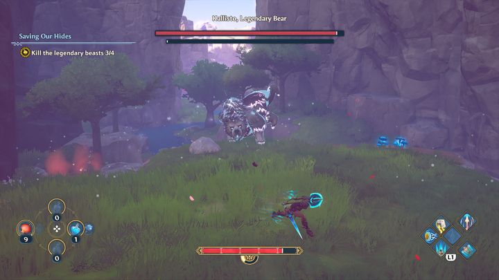 Kallisto jest bardzo groźna, każdy jej atak może zadać duże obrażenia, a zwłaszcza te niemożliwe do sparowania - Immortals Fenyx Rising: Ratowanie skóry - solucja, opis przejścia - Immortals Fenyx Rising - poradnik do gry