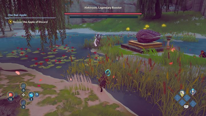 W pierwszej kolejności pozbądź się mniejszych kogutów, zanim przystąpisz do walki z Alektryonem - Immortals Fenyx Rising: Ratowanie skóry - solucja, opis przejścia - Immortals Fenyx Rising - poradnik do gry