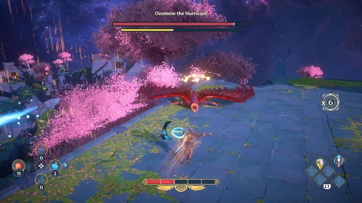 Należy wspomnieć, że ataki mniejszych harpii bardzo często trafiają w samą Ozomene, która jest ogłuszona, lub pozostaje w srebrzystej formie - Immortals Fenyx Rising: Ozomene the Hurricane - boss, jak pokonać? - Immortals Fenyx Rising - poradnik do gry