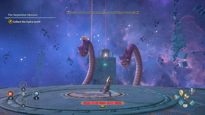Po pokonaniu pierwszej głowy, przyjdzie ci się zmierzyć z dwoma naraz - Immortals Fenyx Rising: Hydra - boss, jak pokonać? - Immortals Fenyx Rising - poradnik do gry