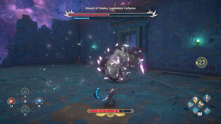 Przybliżając się do przeciwnika, miej na uwadze to, że często będzie korzystał z ataków, które są niemożliwe do sparowania - Immortals Fenyx Rising: Pies Hadesa, legendarny Cerber - boss, jak pokonać? - Immortals Fenyx Rising - poradnik do gry