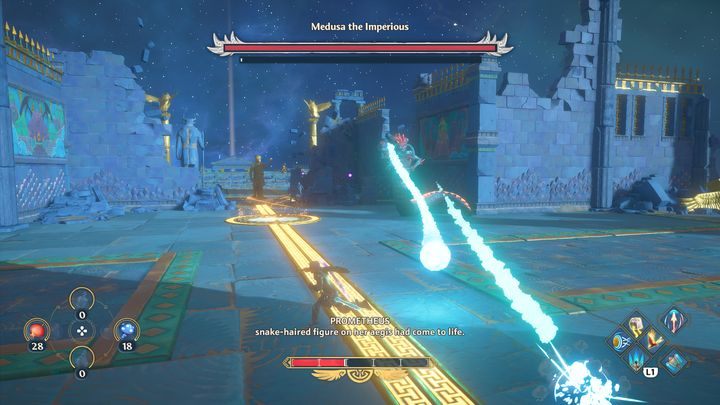 Meduza na samym początku dysponuje trzema ruchami - Immortals Fenyx Rising: Władcza Meduza - boss, jak pokonać? - Immortals Fenyx Rising - poradnik do gry