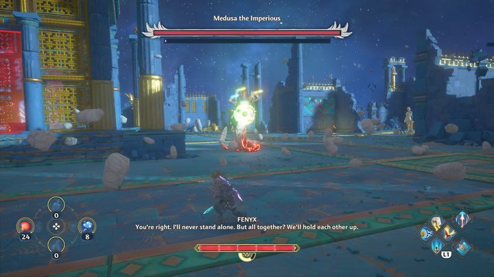 Ostatnia bitwa z Meduzą jest połączeniem wszystkich faz w jedno - Immortals Fenyx Rising: Władcza Meduza - boss, jak pokonać? - Immortals Fenyx Rising - poradnik do gry