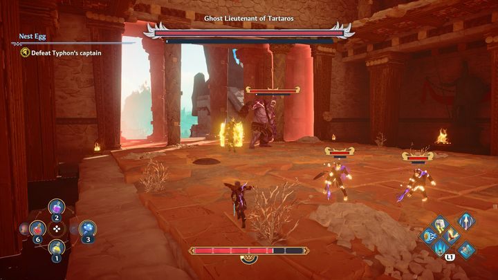 Twoim głównym przeciwnikiem jest żołnierz walczący włócznią - Immortals Fenyx Rising: Duch przybocznego Tartaru - boss, jak pokonać? - Immortals Fenyx Rising - poradnik do gry