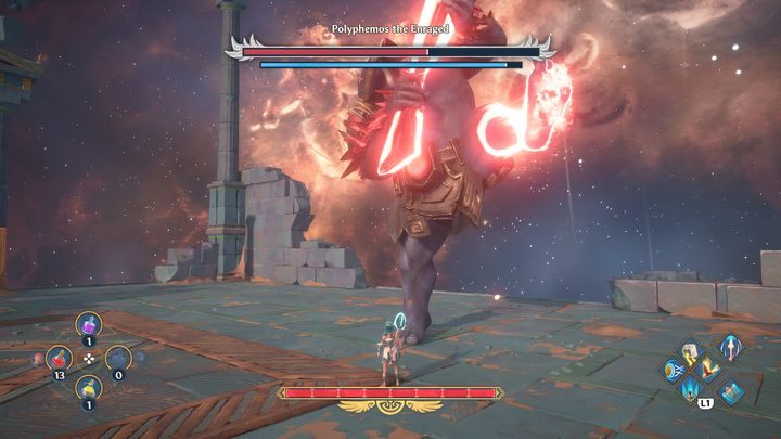 Boss ma również w zanadrzu dwa zwykłe ataki, które wykonuje jeden po drugim - Immortals Fenyx Rising: Rozjuszony Polifem - boss, jak pokonać? - Immortals Fenyx Rising - poradnik do gry