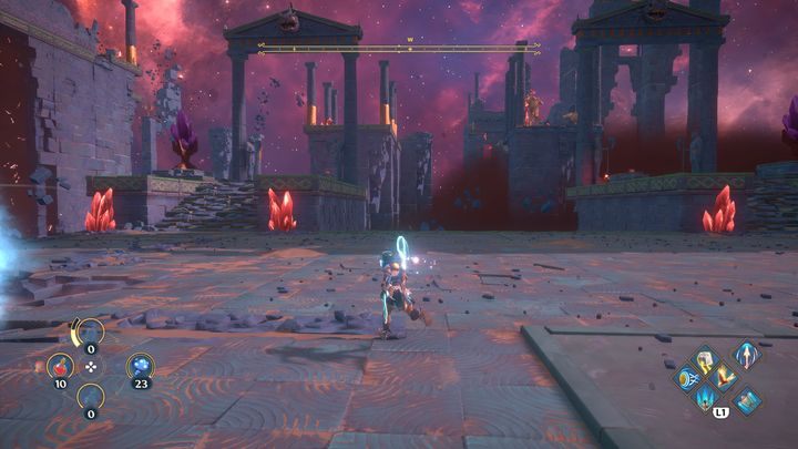 Teraz musisz wykonać kolejne łamigłówki, znajdują się one po lewej i prawej stronie - Immortals Fenyx Rising: Pajęcza sieć - solucja, opis przejścia - Immortals Fenyx Rising - poradnik do gry