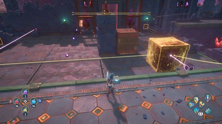 Następnie przybliż blok w stronę lasera - Immortals Fenyx Rising: Pajęcza sieć - solucja, opis przejścia - Immortals Fenyx Rising - poradnik do gry