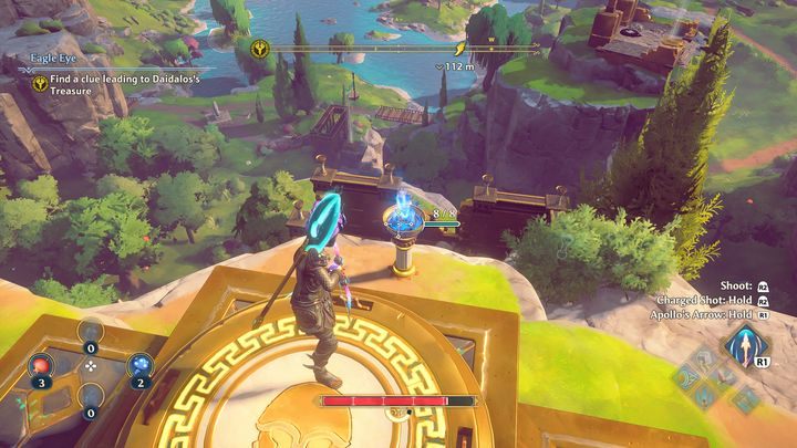 Ustań na platformie i zacznij zapalenia środkowej pochodni po lewej stronie - Immortals Fenyx Rising: Skrzynie (Dolina Wiecznej Wiosny) - mapa, lista - Immortals Fenyx Rising - poradnik do gry