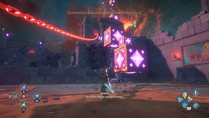 Wskocz na kostki i idź przed siebie, aż znajdziesz się w punkcie kontrolnym - Immortals Fenyx Rising: Szczęki Wojny - solucja, opis przejścia - Immortals Fenyx Rising - poradnik do gry