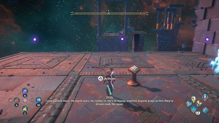 Po aktywacji przycisku, stworzysz 3 kostki, dwie duże i jedną małą - Immortals Fenyx Rising: Szczęki Wojny - solucja, opis przejścia - Immortals Fenyx Rising - poradnik do gry