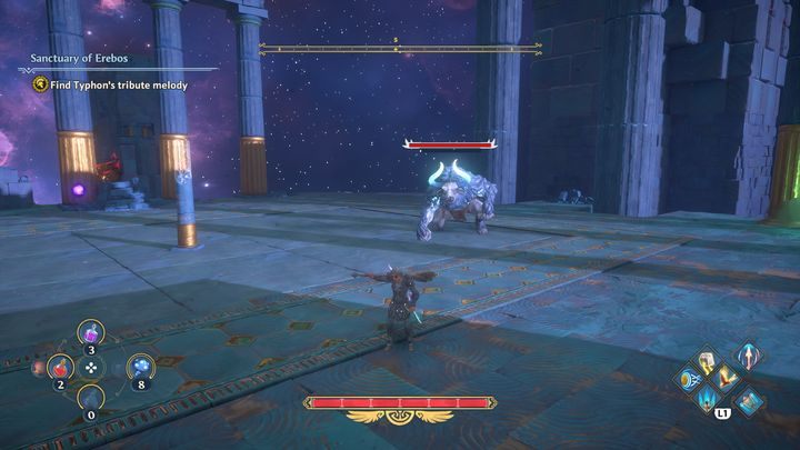 Po jej ułożeniu, zaatakuje cię Minotaur - Immortals Fenyx Rising: Hierarchia ważności - solucja, opis przejścia - Immortals Fenyx Rising - poradnik do gry