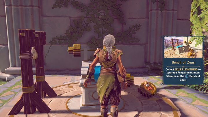 Posiadając dostateczną ilość piorunów Zeusa, możemy wydać je przy Atlasie Zeusa, który znajduje się w Siedzibie Bogów - Immortals Fenyx Rising: Wytrzymałość - rozwój postaci - Immortals Fenyx Rising - poradnik do gry