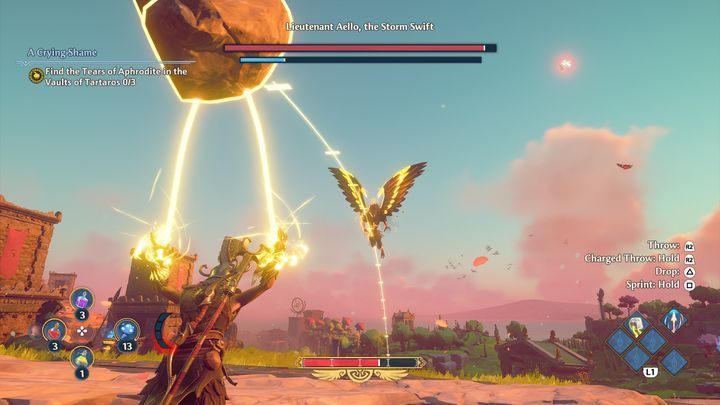 W walce, oprócz podstawowych broni jak topór, miecz oraz łuk, masz do dyspozycji również boskie moce, która dają dużą przewagę w walce z potężniejszymi przeciwnikami - Immortals Fenyx Rising: Walka - Immortals Fenyx Rising - poradnik do gry