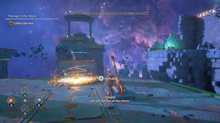 Ponownie aktywuj dźwignię, dzięki czemu po prawej stronie pojawią się nowe platformy - Immortals Fenyx Rising: Przejście do otchłani - solucja, opis przejścia - Immortals Fenyx Rising - poradnik do gry