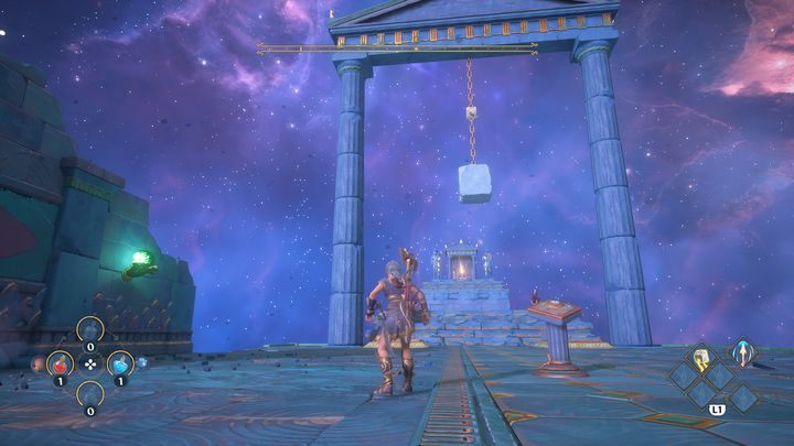 Zobaczysz teraz wiszącą skałą przyczepioną do łańcucha - Immortals Fenyx Rising: Zmagania Odyseusza - solucja, opis przejścia - Immortals Fenyx Rising - poradnik do gry