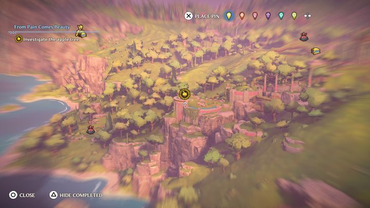 Następnie udaj się do jabłoni, znacznik wskaże ci drogę - Immortals Fenyx Rising: Piękno rodzi się w bólu - solucja, opis przejścia - Immortals Fenyx Rising - poradnik do gry