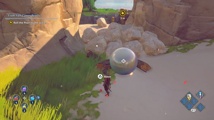 Na swojej drodze napotkasz kolejną przeszkodę, są nią skały blokujące drogę - Immortals Fenyx Rising: Piękno rodzi się w bólu - solucja, opis przejścia - Immortals Fenyx Rising - poradnik do gry