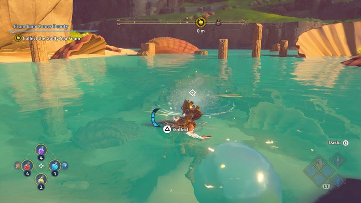 Następnie zbierz morską pianę, która znajduje się w wodzie - Immortals Fenyx Rising: Piękno rodzi się w bólu - solucja, opis przejścia - Immortals Fenyx Rising - poradnik do gry
